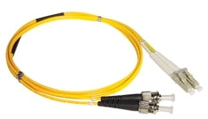 LC-ST duplex single mode fiber patch cable with yellow jacket and LC and ST connectors, 5 meter length Main image