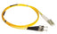 Yellow LC-ST duplex single mode fiber patch cable with connectors, 10 meter length for network cabling