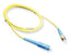 Yellow SC-ST simplex single mode fiber patch cable with blue connectors, 2 meter length for network cabling