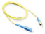 Yellow SC-ST simplex single mode fiber optic patch cable with blue connectors, 3 meter length for network cabling