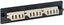 LC-LC fiber optic adapter panel with 12 multimode fiber ports mounted on black rack-mountable frame