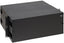 ICC 12 panel fiber optic rack mount enclosure with 4 RMS in black, front view showing compact server rack design