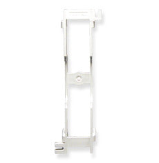White 66 block mounting bracket for structured cabling installations with vertical mounting rails