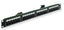 ICC 24 port 6P4C rack mount telco patch panel in black, 1RU size, front-facing view showing organized port layout