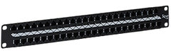 ICC 48 Port Cat 6 FEEDTHRU Patch Panel in 1RU rack mount format with labeled port numbering Main image