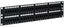 ICC 48 port Cat5e feedthrough patch panel with 2RU rack mount housing, black finish with labeled port indicators