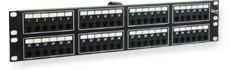 ICC 48 Port 8P2C rack mount telco patch panel with 2RU form factor, front-facing view showing organized port layout Main image