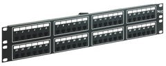 48-port 8P2C female telco patch panel in 2RU rack mount configuration with organized port layout