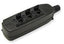 ICC 6 port mobile cat 6 patch panel with black housing and cable management ports for network cabling