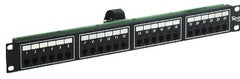 ICC 24 port 6P2C female telco patch panel mounted in 1RU rack space with 24 connection ports