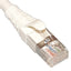 White Cat6A FTP patch cable with RJ45 connector, 3-foot length, showing twisted pair shielding and molded boot