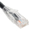 ICC Cat5e patch cord with clear boot connector and black cable, 10-foot length for network cabling