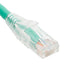 ICC Cat6 clear boot patch cord with green sleeve, 25-foot length, showing RJ45 connector and cable jacket detail