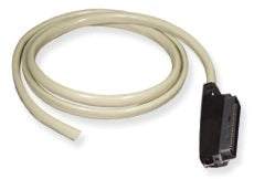 25 pair Amphenol cable assembly with male connector and blunt cut end, 10 feet long, beige colored cabling