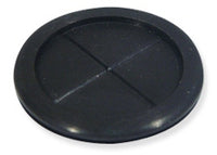 Black round grommet with cross slot design for network media distribution center cable management