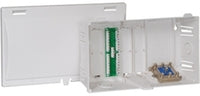 ICC 8 Net Media Center Como Kit open enclosure showing internal wiring panel and component storage compartments