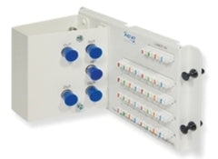 ICC 8 port Telco and splitter residential enclosure module with blue ports and terminal block connections for structured cab… Main image