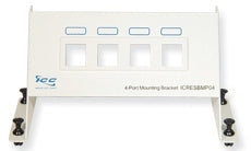 ICC 4 Port Blank Residential Panel with 1 RMS - white structured cabling faceplate with four blank outlet openings and mount…
