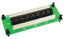 Green ICC 8 port Cat 6 data module with black connectors and white label ports for network cabling installations