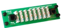 Green ICC 8-port telephone expansion module with terminal blocks and connectors for structured cabling installations