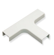 White 3/4 inch ICC raceway tee fitting for cable management in structured cabling systems