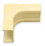 Ivory 1 1/4 inch inside corner cover for ICC raceway cable management system, 10 pack