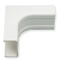 White 1 1/4 inch ICC raceway inside corner cover with curved design for cable management