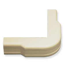 Ivory 1 1/4 inch outside corner cover for cable raceway, curved corner connector for structured cabling Main image