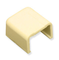 Ivory 1 3/4 inch raceway end cap with open channel design for structured cabling applications
