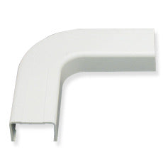 White 1 3/4 inch flat raceway 90 degree elbow connector for cable management systems