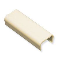 Ivory colored PVC raceway joint cover measuring 1 3/4 inches wide, designed to conceal cable management transitions in struc…