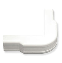 White 1 3/4 inch ICC raceway outside corner cover for structured cabling and cable management