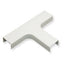White PVC raceway tee fitting connector for 1 3/4 inch cable management systems