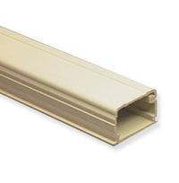 Ivory PVC raceway section 1 3/4 inches wide by 1 inch tall, 6 feet long for cable management