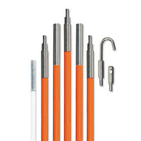Klein 25-foot fish and glow rod set with orange and white rods and stainless steel tips for network cable pulling
