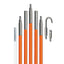 Klein 25-foot fish and glow rod set with orange and white rods and stainless steel tips for network cable pulling