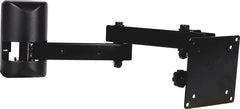 Black articulating wall mount for flat panel displays 10 to 23 inches with adjustable arm and mounting bracket