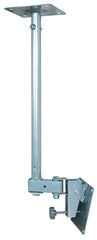 Silver ceiling mount bracket for flat panel TVs 10 to 23 inches with adjustable tilt and vertical pole Main image
