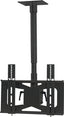 Black ceiling mount for 27 to 42 inch flat panel displays with adjustable brackets and vertical pole