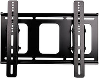 Black flat panel TV wall mount with tilt function for 27 to 42 inch displays, featuring dual vertical rails and mounting har…