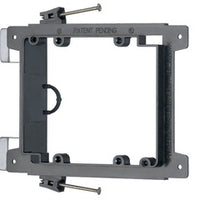 Arlington 2-gang nail-on low voltage mounting bracket with adjustable wings and fastening hardware for new construction inst…