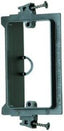 Arlington 1-gang screw-on new construction low voltage mounting bracket with green metal frame and adjustment screws