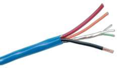ICE-Lutron 46L/QSL-500 5-conductor control cable with blue jacket and exposed colored wire strands for GRAFIX Eye Systems