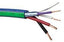 Universal keypad control cable with multi-colored conductors including green, blue, purple, red, black and bare copper stran…