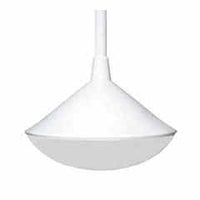 OWI 6.5 inch Mercury pendant speaker in white with cone-shaped design and mounting stem