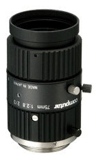 Computar 2/3 inch 75mm f2.8 megapixel lens with locking iris and focus mechanism for precision imaging