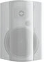 White OWI 5-inch patio blaster speaker with weatherproof mesh grille and mounting bracket