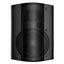 OWI 6.5 inch black outdoor patio speaker with woofer and tweeter drivers mounted on curved cabinet