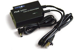 UNICOM PoE Splitter with black case, AC power adapter, and multiple network cables for power over ethernet applications