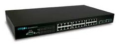 UNICOM 24-port 10/100 Smart PoE network switch with 2 gigabit combo ports and rack mount design